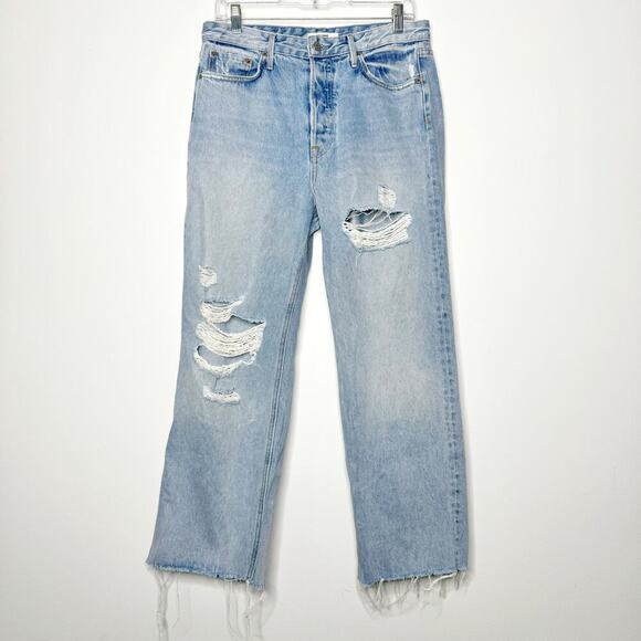Grlfrnd Bobbi Distressed Jean Cropped in Higher Love Wash Size - Picture 2 of 12
